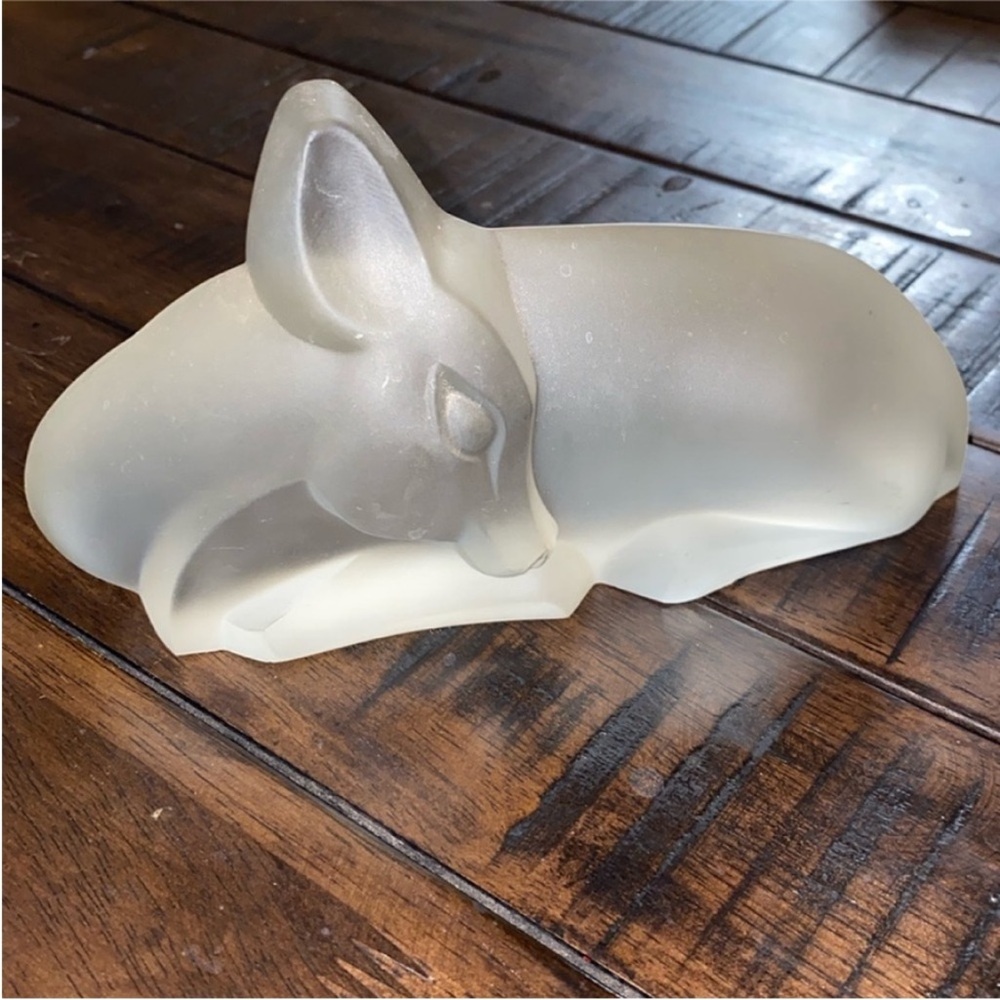 Lucienne Bloch for Leerdam Glass Deer Fawn Scuplture